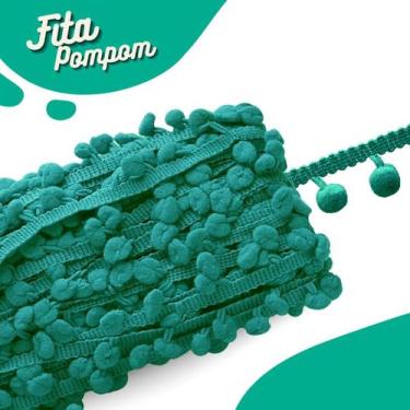 Imagem de Fita Pompom Verde Médio 20mm Rolo Com 25 Metros - Nybc