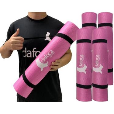 Imagem de Kit 4 Tapetes Yoga Mat Exercícios DF1030 50x180cm 5mm Rosa Dafoca Spor