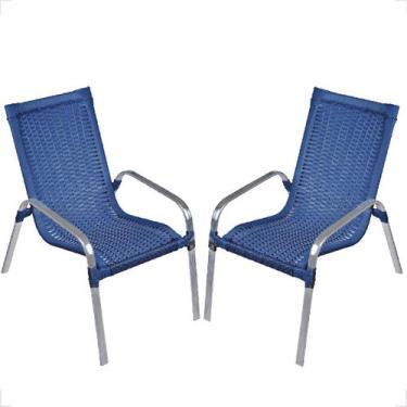 Imagem de Kit 2 Cadeiras De Alumínio Para Área Externa Fortaleza Fibra Sintética