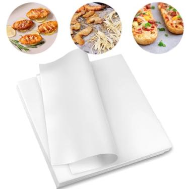 Imagem de 100 folhas de papel manteiga, pré-cortadas, papel manteiga para cozinhas antiaderentes, para grelhar no forno, fritadeira a ar, pão, bolo, biscoito, carne, pizza (20 x 20 cm)