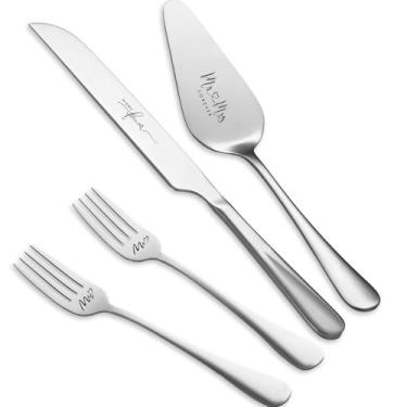 Imagem de Conjunto de corte de bolo para casamento, faca e servidor de bolo de casamento, conjunto de garfos e cortador de bolo para noivos, aniversário, presentes de casamento, presentes de chá de panela para