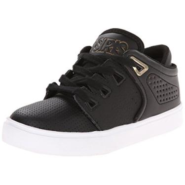 Imagem de Osiris Tênis de skate D3V (criança pequena/criança grande), Preto/Ouro/Branco, 12 Little Kid