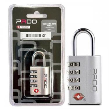 Imagem de Cadeado Para Mala Pado Tsa007 Executive 4 Segredos Prata - 52018283
