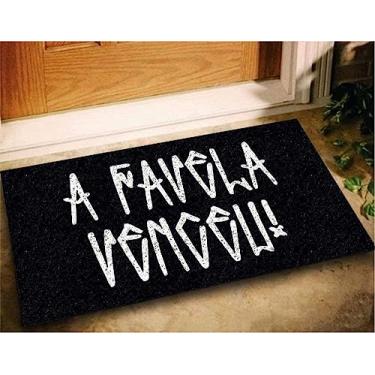 Imagem de Tapete Capacho Favela Venceu 60x40 Casa Entrada Lar Apto