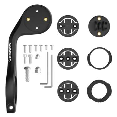 Imagem de CooSpo Suporte de computador de bicicleta, suporte de liberação rápida para Garmin, Wahoo, Bryton, computador de bicicleta, suporte estendido para computador de ciclismo frontal