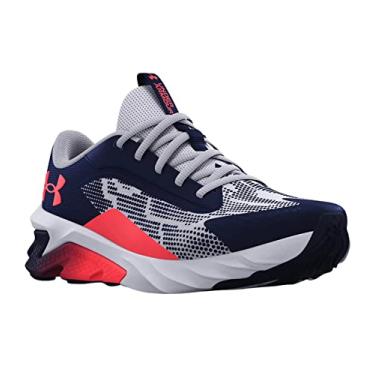 Imagem de Under Armour Tênis de corrida para meninos Grade School Charged Scramjet 4, Azul-marinho meia-noite/cinza moderno-402, 18