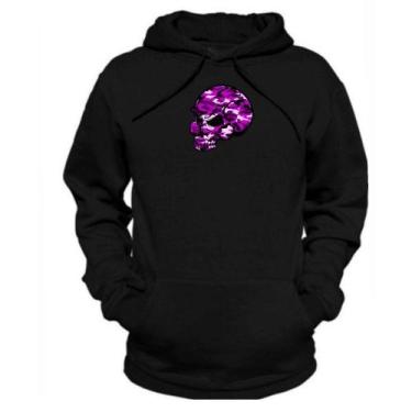 Imagem de Blusa de Frio Peluciado Moletom Bolso Canguru Estampado - Relaxado, Pr