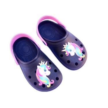 Imagem de Sandalia Babuche Infantil Feminina Unicornio Menina leve e Confortavel