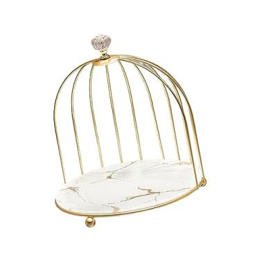 Imagem de Organizador de c?moda de de, suporte de maquiagem de banheiro, batom de perfume nórdico cosméticos rack de armazenamento de ferro, ouro branco 2 camadas/799(Ouro branco 1 nível)