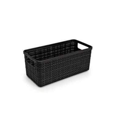 Imagem de Cesto Organizador Juta Alongada Rattan de Plástico Resistente Capacida