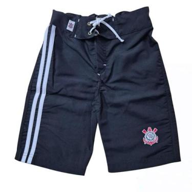 Imagem de Bermuda Corinthians Infantil Preta Board Oficial - Revedor, Tam 2