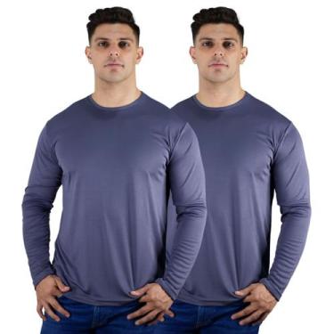 Imagem de Kit 2 Camisetas Manga Longa Masculina Proteção UV Dry Fit 50 - TRV, 2 