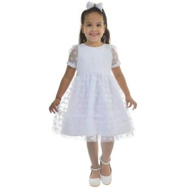 Imagem de Vestido Infantil Tule Poá Várias Cores Luxuoso - Moderna Meninas, Bran