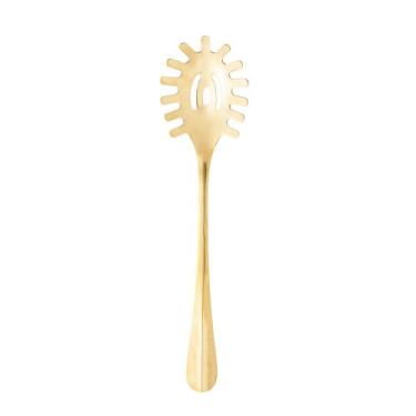 Imagem de Pegador Aço Inox P/ Macarrão Positano Dourada 27,5cm - Lyor