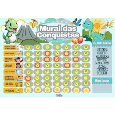 Imagem de Quadro De Rotina Semanal Criança Regra Atividades Dinossauro - OPFY