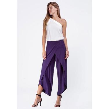 Imagem de Calça Pantacourt Transpassada Malha Azul Marinho - Amazonia Vital