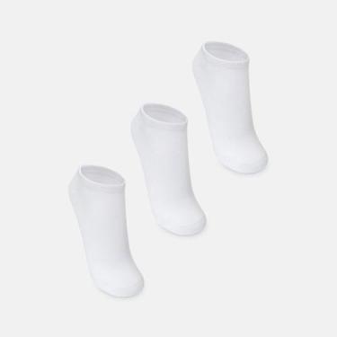 Imagem de Kit 3 Meias Puket Adulto Tripack Sapatilha Unissex, Branco, 40-44