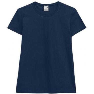 Imagem de Blusa Feminina Gola Careca Manga Curta Básica Malwee R. 4499, Azul mar