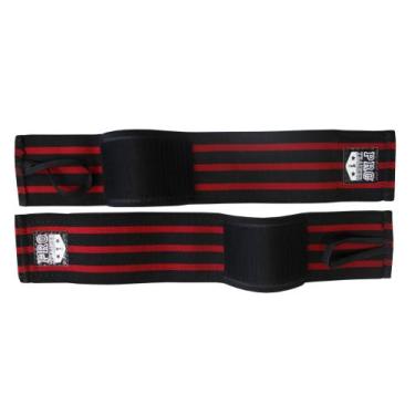 Imagem de Munhequeira simples Preto com Vermelho Treino Academia Pulso - Pro Tra