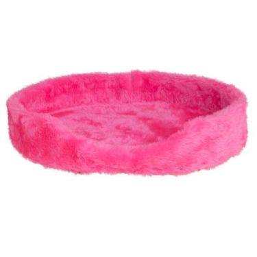 Imagem de Cama de Gato Peluciada Modelo Redondo Rosa Lilies Móveis