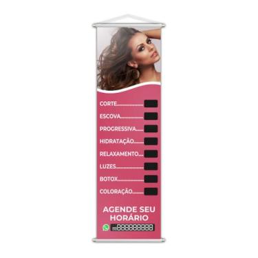 Imagem de Banner Salão de Beleza Corte Escova Cabeleireiro 100x30cm - PlimShop