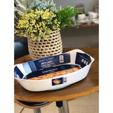 Imagem de TRAVESSA DE VIDRO OPALINO CARINE WHITE 34x25x7,5cm