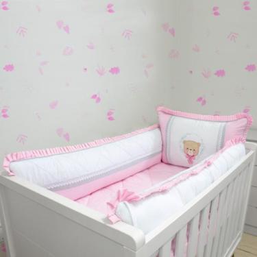 Imagem de Kit de Berço Coleção Requinte 08 Peças Padrão Americano / 100% Algodão