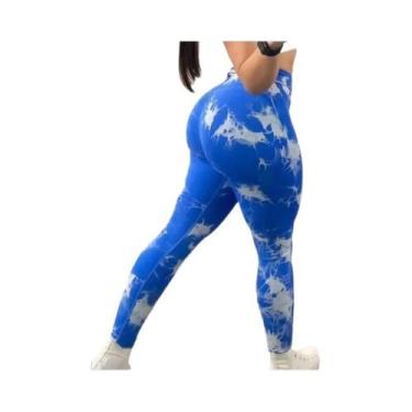 Imagem de Leggings de Yoga com Cintura Alta Tie-Dye para Mulheres - Sem Costura 