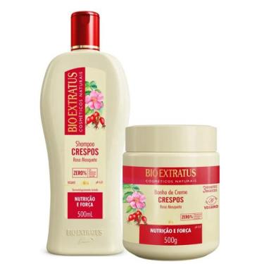 Imagem de Shampoo e Máscara Crespos Rosa Mosqueta Bio Extratus 500ml