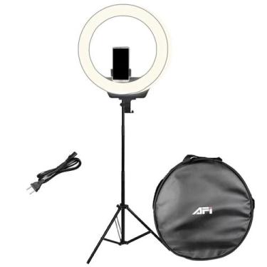 Imagem de Ring Light LED Iluminador 48cm AFI - R219 + Tripé 2m
