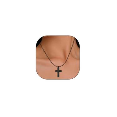 Imagem de FUTIMELY Colar feminino com pingente de cruz de martelo dourado, simples, prata, corrente fina, crucifixo de metal, joias baseadas na fé, presentes para batismo, Zinco, Sem Pedra Preciosa