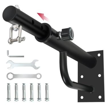 Imagem de powerfeng Suporte de parede com gancho de saco pesado: cabide ajustável para saco de pancadas com rotação de 360 graus - Suporte de saco de boxe resistente para academia em casa