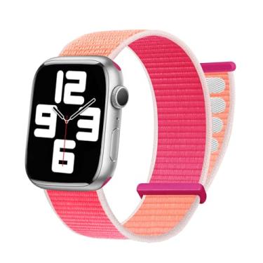 Imagem de Pulseira de nylon compatível com Apple Watch: pulseira esportiva para iWatch Series (Pomegranate, 38/40/41/42 mm (série 10))
