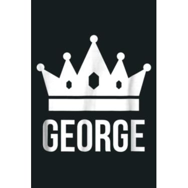 Imagem de George Name for Men King Prince Crown Design: NOTEBOOK HEARTS JOURNAL 6X9 INCH 100P