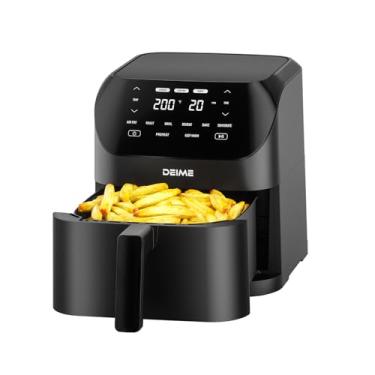 Imagem de Air Fryer 6,2 QT de grande capacidade, sem óleo, ar quente, fritadeiras, forno saudável de 1500 W, com 10 predefinições, tela sensível ao toque LCD digital, janela de cozimento visual, cesta