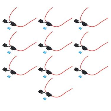 Imagem de Conjunto de 10 Conjuntos de Suporte para Espoleta Em Linha Fuze Em Linha Com Suporte para Espoleta Conjunto de 30A 32V Lâmina Automotiva Resistente Ao (16AWG, 15A)
