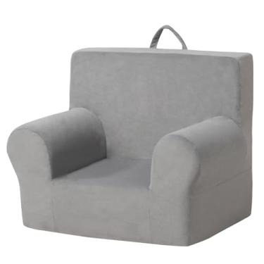 Imagem de Getifun Sofá infantil de veludo confortável, poltrona dobrável macia para meninos e meninas (cinza)