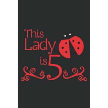 Imagem de Kids 5 Year Old Ladybug Birthday Party 5Th Birthday Good: FLOWER JOURNAL: 6" x 9", 100 Pages, Planner, Lined College Ruled Paper, Journal, Diary, Matte Finish Cover