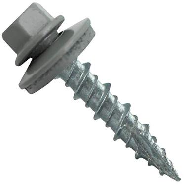 Imagem de Jake Sales Parafusos de Telhado de Metal:(250) 10x1 Parafuso de Telhado de Chapa de Metal de Cabeça Sextavada Cinza Claro. Parafusos de Metal para Revestimento de Madeira com Parti (1 Polegada)