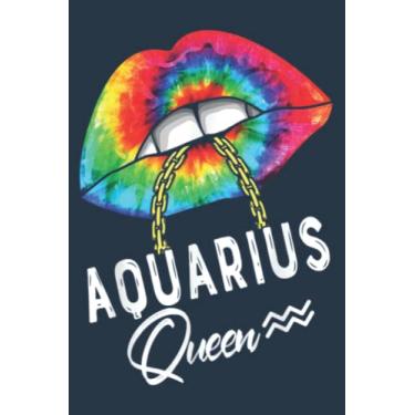 Imagem de Tie Dye Aquarius Queen Lips Classic Good: Daily planner notebook, Journal notebook, Size format 6 x 9 inches pages