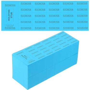 Imagem de Kosiz 504 folhas de bilhete de sorteio com 25 números de licitação por folha Ingressos para Eventos Leilão de cesta Leilão silencioso Folhas de bilhetes de leilão chinês para sala de aula escola igreja (azul)