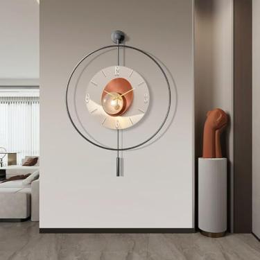 Imagem de Relógio de parede grande, relógio de pêndulo moderno, relógios de parede operados por bateria, relógios de quartzo decorativos silenciosos sem tique-taque para sala de estar, cozinha, escola, quarto,