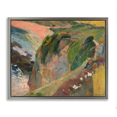 Imagem de Stupell Industries Clássico Gauguin Above The Sea Framed Floater Canvas Wall Art Design por one1000paintings, moldura flutuante cinza, 78 x 63 cm