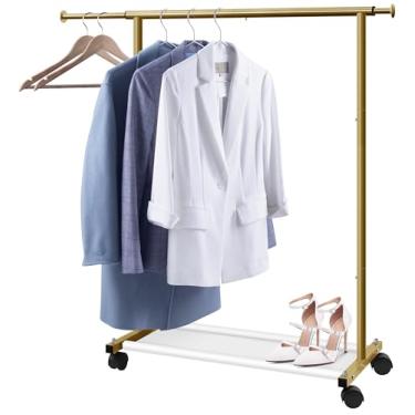 Imagem de MISSLO Pequenas prateleiras de roupas para pendurar roupas, mini cabideiro de roupas infantis, armazenamento para bebês, meninas, crianças e adultos (ouro)