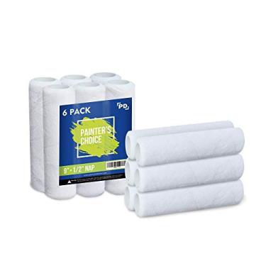 Imagem de Refil de capas de rolo de tinta Precision Defined, pacote com 6, capas de substituição para conjunto de pincéis de rolo (1/2 pol. de soneca), 9-Inch (6 Pack), White