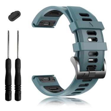 Imagem de EZMVZKU Pulseira esportiva de ajuste rápido de 22 mm para Garmin Fenix 8/8Pro de 47 mm/Fenix 7/7 Pro/6/6 Pro/5 Plus, pulseira de silicone para Forerunner 970 965 955/Approach S70/quatix 8/tactix 8 de