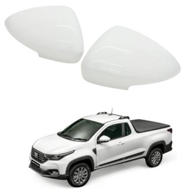 Imagem de Par Capa Retrovisor Strada Volcano Branco Banchisa Com Furo 2021 2022 