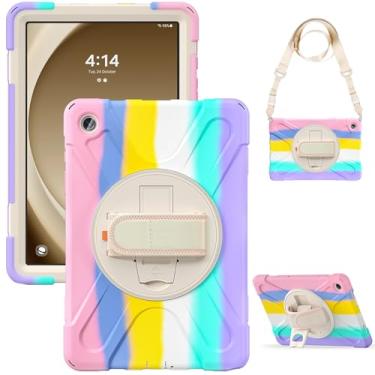 Imagem de HDAYM Capa para Samsung Galaxy Tab A9 Plus 27.9 cm 2023, com alça de ombro giratória, suporte para lápis, capa resistente à prova de choque para tablet SM-X210/X216/X218