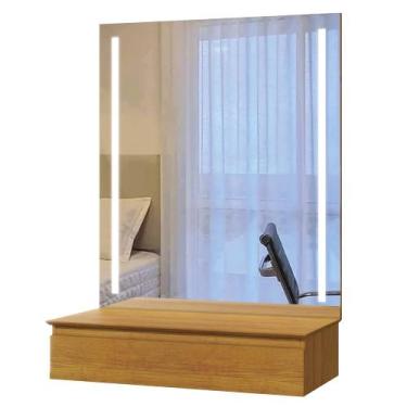 Imagem de Penteadeira Camarim Lyon Com Espelho Led Mavaular, Naturale