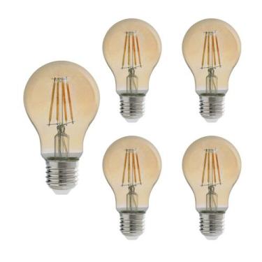 Imagem de 5 Lâmpada Led Filamento A60 4w Retrô 127v Avant Dimerizavel